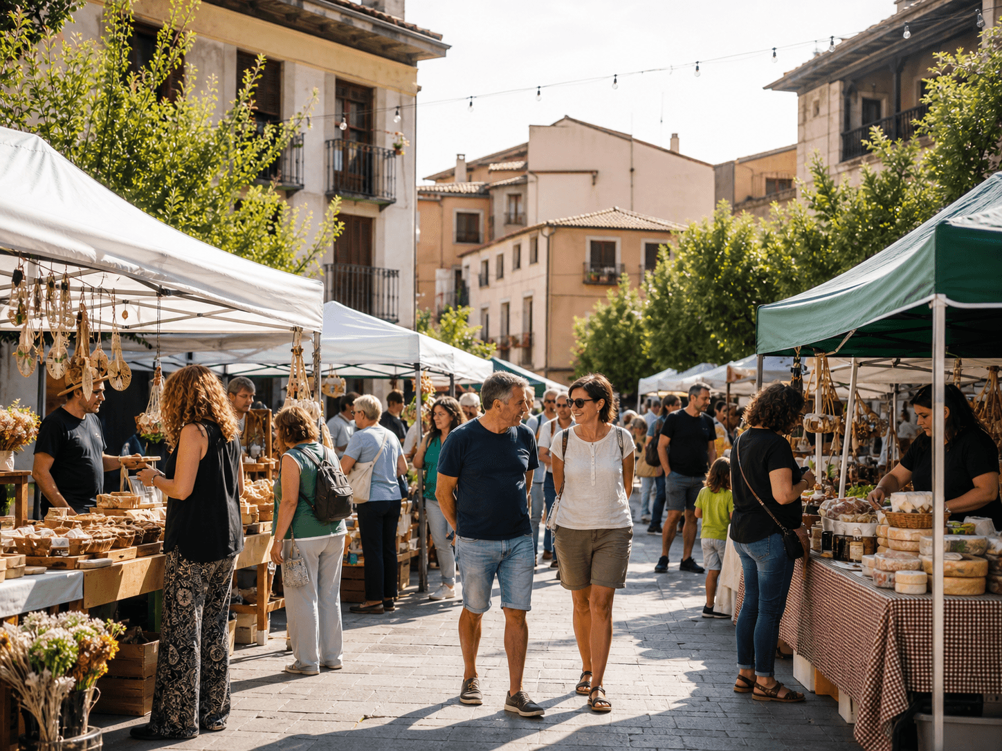 Mercado local en una plaza