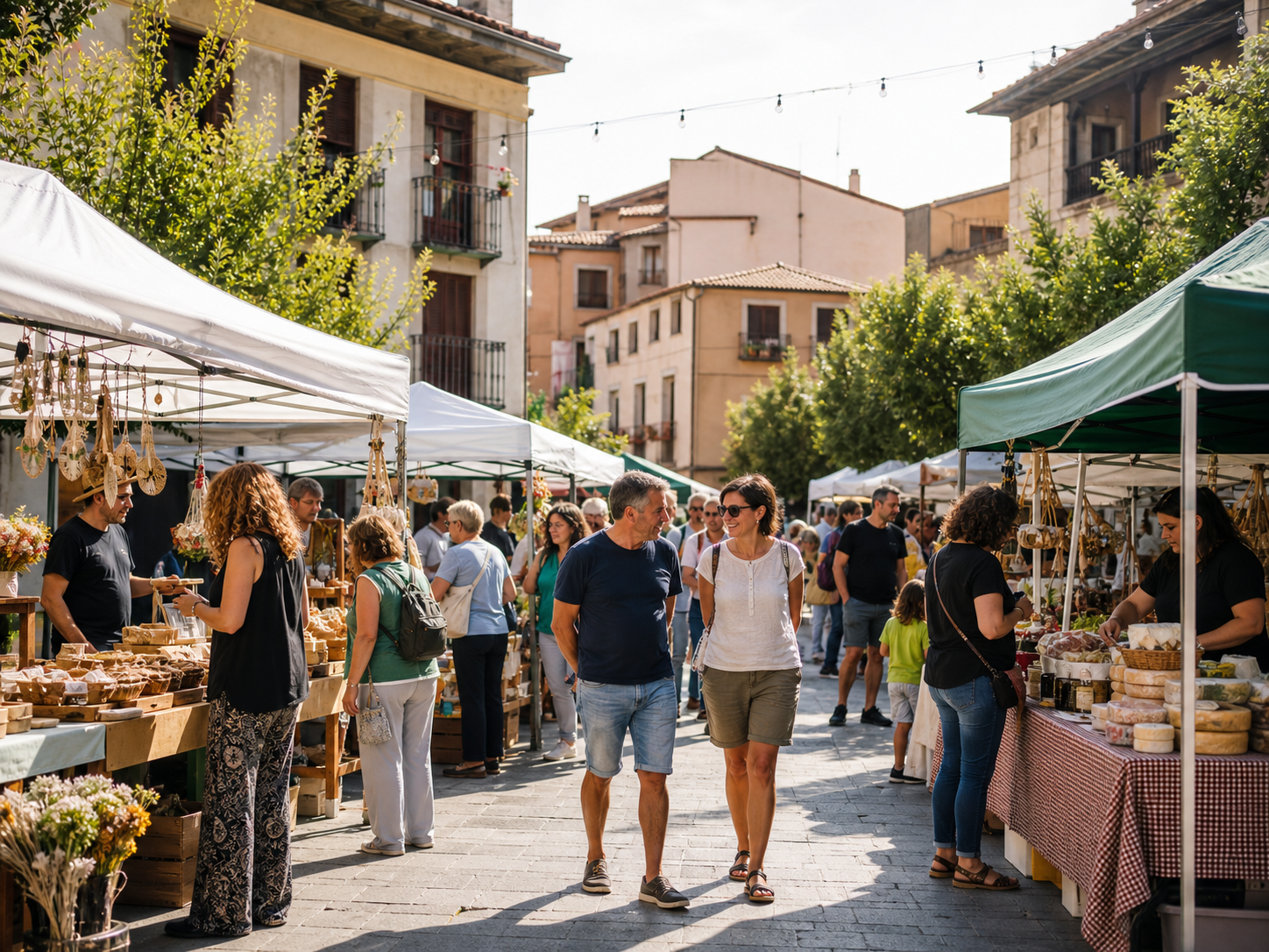 Mercado local en una plaza